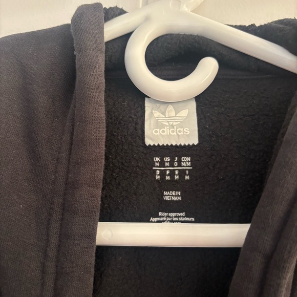 ADIDAS Trefoil Vertical 3-Stripe Pullover Hoodie Black Size M - Picture 4 of 5